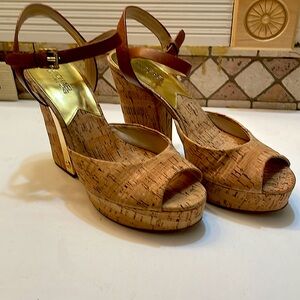 Michael Kors Cork Heels Sz 10M “Preowned “